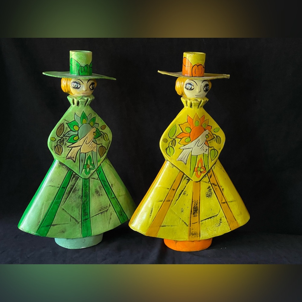 VALENTINO For Kreiss Corp candle holder, angels vintage colorful